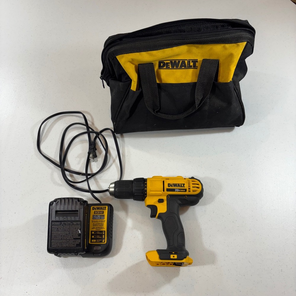 DEWALT DCD771 20V MAX Cordless 1/2 in Drill Driver Charger + Parts Only Battery